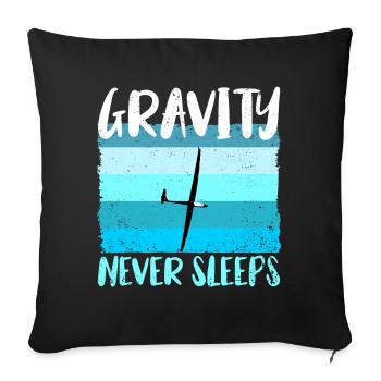 Glider Gliding Gliding Glider - Sofa pillowcase 17,3'' x 17,3'' (45 x 45 cm) - black - Front