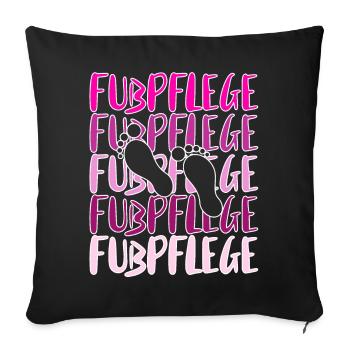 Fußpflege Pediküre Podologe Nagelstudio Geschenk - Sofakissenbezug 45 x 45 cm - Schwarz - Vorne