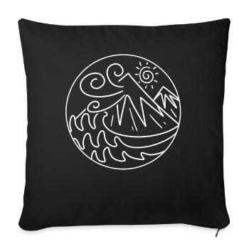 Wanderer Wandern Berg Berge Sonne - Sofakissenbezug 45 x 45 cm - Schwarz - Vorne