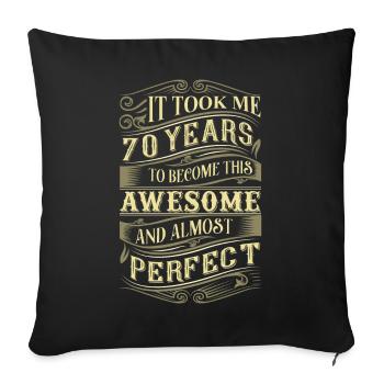 70e anniversaire - Housse de coussin décorative 45 x 45 cm - noir - Devant