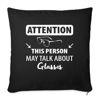 Opticiens ophtalmique Lunettes Porte-lunettes - Housse de coussin décorative 45 x 45 cm - noir - Devant