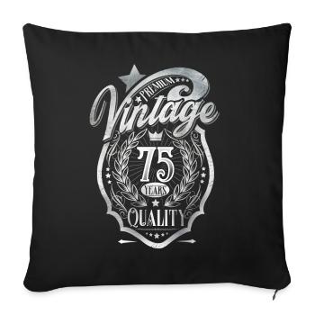 75th Birthday Vintage - Sofa pillowcase 17,3'' x 17,3'' (45 x 45 cm) - black - Front
