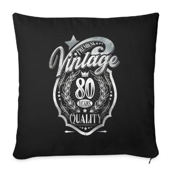 80th Birthday Vintage - Sofa pillowcase 17,3'' x 17,3'' (45 x 45 cm) - black - Front
