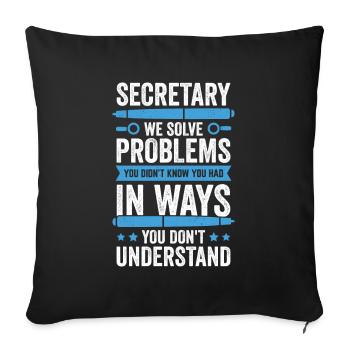 Funny Secretariat Secretary Gift - Sofa pillowcase 17,3'' x 17,3'' (45 x 45 cm) - black - Front