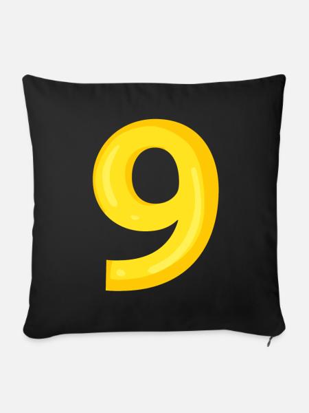 9 gelb - Sofakissenbezug 45 x 45 cm - Schwarz