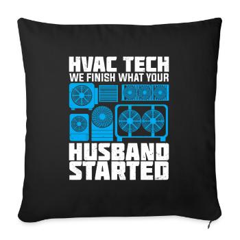 Climatisation Travail Professionnel Climatiseur cadeau - Housse de coussin décorative 45 x 45 cm - noir - Devant