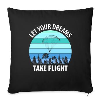 Paragliding Gleitschirm Paragleiter Paraglider - Sofa pillowcase 17,3'' x 17,3'' (45 x 45 cm) - black - Front