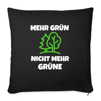 VERTS: Plus de verts - pas plus de verts! - Housse de coussin décorative 45 x 45 cm - noir - Devant