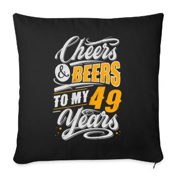 49e anniversaire de la bière - Housse de coussin décorative 45 x 45 cm - noir - Devant