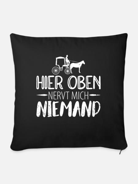 Kutscher Kutsche Pferdekutscher Kutschieren - Sofakissenbezug 45 x 45 cm - Schwarz
