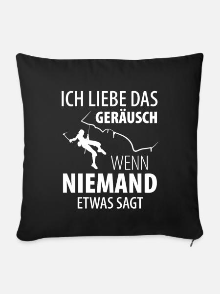 Eisklettern Eiskletterer Eispickel - Sofakissenbezug 45 x 45 cm - Schwarz