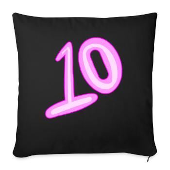 10 - Housse de coussin décorative 45 x 45 cm - noir - Devant