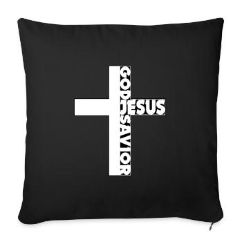 Jesus Cross Messiah God the Savior - Sofa pillowcase 17,3'' x 17,3'' (45 x 45 cm) - black - Front