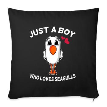 gull - Sofa pillowcase 17,3'' x 17,3'' (45 x 45 cm) - black - Front