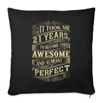 21e anniversaire - Housse de coussin décorative 45 x 45 cm - noir - Devant