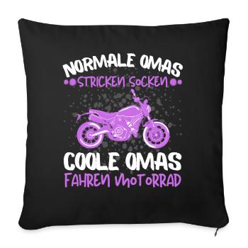 Lustiger Bikerin & Motorrad Bike Spruch für - Sofakissenbezug 45 x 45 cm - Schwarz - Vorne