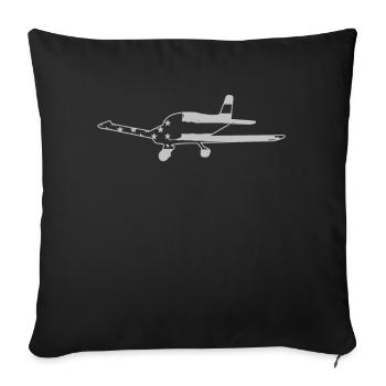 Flugzeug Pilot Luftfahrt - Sofakissenbezug 45 x 45 cm - Schwarz - Vorne