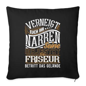 Friseur - Sofakissenbezug 45 x 45 cm - Schwarz - Vorne