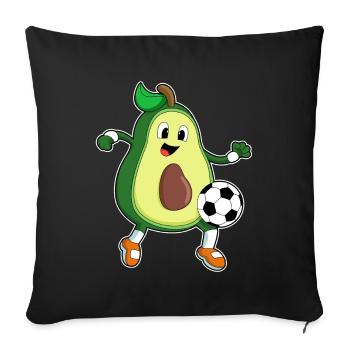 Avocado Soccer Player Soccer - Sofa pillowcase 17,3'' x 17,3'' (45 x 45 cm) - black - Front