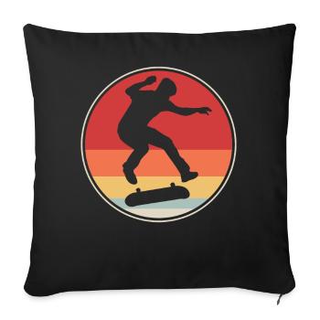 Skateboarder Skateboard Vintage - Sofakissenbezug 45 x 45 cm - Schwarz - Vorne