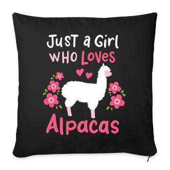 Alpakas Alpaka-Liebhaber - Sofakissenbezug 45 x 45 cm - Schwarz - Vorne