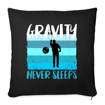 Boule Pétanque pétanque pétanque - Housse de coussin décorative 45 x 45 cm - noir - Devant