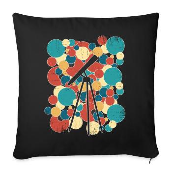 Astronomy Telescope Explorer Universe Space - Sofa pillowcase 17,3'' x 17,3'' (45 x 45 cm) - black - Front