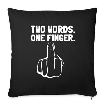 Deux mots Un doigt du doigt Baisez l’humour - Housse de coussin décorative 45 x 45 cm - noir - Devant