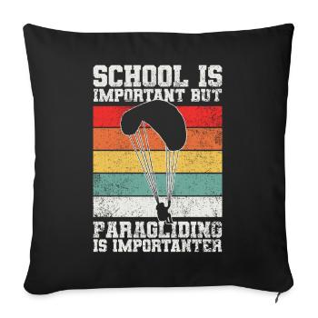 Gleitschirmfliegen Paragliding - Sofakissenbezug 45 x 45 cm - Schwarz - Vorne