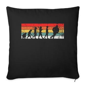 Eishockey Eishockeyspieler Evolution - Sofakissenbezug 45 x 45 cm - Schwarz - Vorne