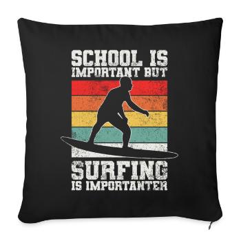 Surfen Surfer - Sofakissenbezug 45 x 45 cm - Schwarz - Vorne