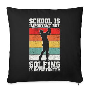 Golfer Golfspieler - Sofakissenbezug 45 x 45 cm - Schwarz - Vorne