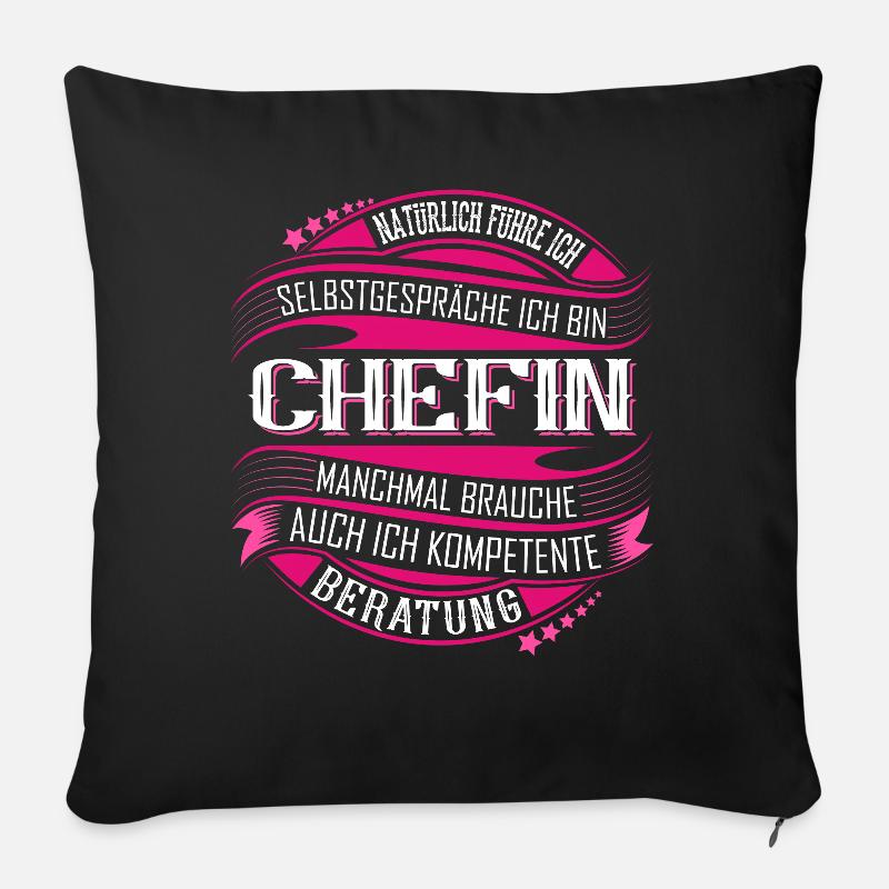 Chefin - Sofakissenbezug 45 x 45 cm - Schwarz