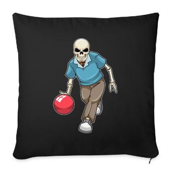 Skeleton Bowling Bowling Ball - Sofa pillowcase 17,3'' x 17,3'' (45 x 45 cm) - black - Front