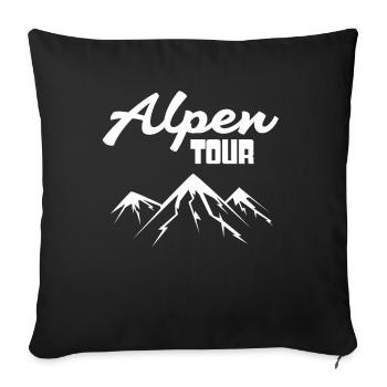 Alpen Berg Berge - Sofakissenbezug 45 x 45 cm - Schwarz - Vorne