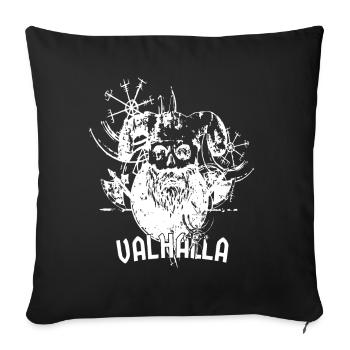 Bearded Viking skull in white - Sofa pillowcase 17,3'' x 17,3'' (45 x 45 cm) - black - Front