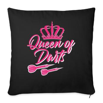Queen of Fléchettes - Fléchettes drôles - Housse de coussin décorative 45 x 45 cm - noir - Devant