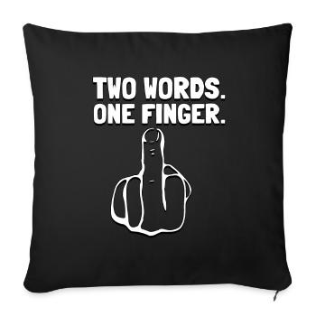 Majeur Deux mots Un doigt Baisez l’humour - Housse de coussin décorative 45 x 45 cm - noir - Devant