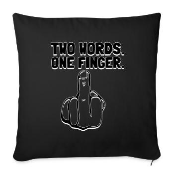 Majeur Deux mots Un doigt Baisez l’humour - Housse de coussin décorative 45 x 45 cm - noir - Devant