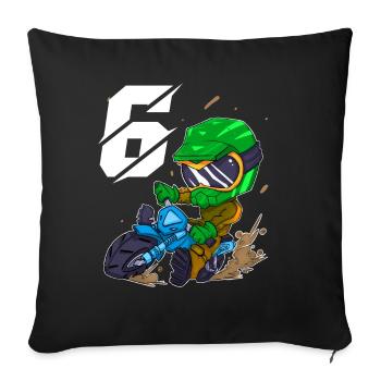 6 years Motocross children - Sofa pillowcase 17,3'' x 17,3'' (45 x 45 cm) - black - Front