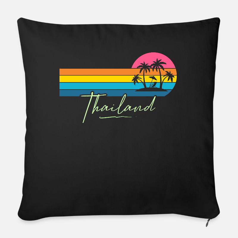 Thailand - Sofakissenbezug 45 x 45 cm - Schwarz