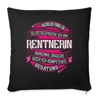 Rentnerin - Sofakissenbezug 45 x 45 cm - Schwarz - Vorne