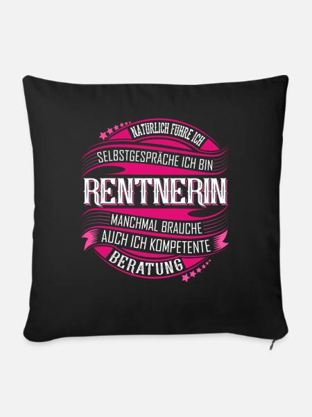 Rentnerin - Sofakissenbezug 45 x 45 cm - Schwarz