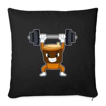 Bodybuilder Café Bodybuilder Barbell Bodybuilding - Housse de coussin décorative 45 x 45 cm - noir - Devant