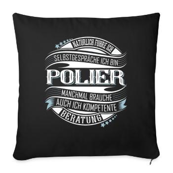 Polier - Sofakissenbezug 45 x 45 cm - Schwarz - Vorne