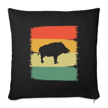 Sanglier - Housse de coussin décorative 45 x 45 cm - noir - Devant