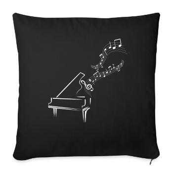 Piano and music streams - Sofa pillowcase 17,3'' x 17,3'' (45 x 45 cm) - black - Front