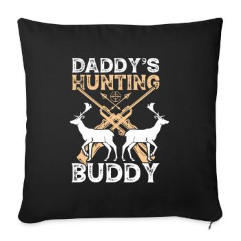 Drôle de citation de chasse Papas Copain de chasse - Housse de coussin décorative 45 x 45 cm - noir - Devant