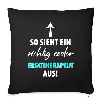 ERGOTHERAPEUT ERGOTHERAPIE - Sofakissenbezug 45 x 45 cm - Schwarz - Vorne