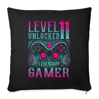 11th Birthday Level 11 Gamer Gaming Gaming - Sofa pillowcase 17,3'' x 17,3'' (45 x 45 cm) - black - Front